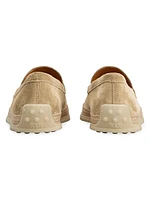 Monogrammed Suede Slipper Loafers