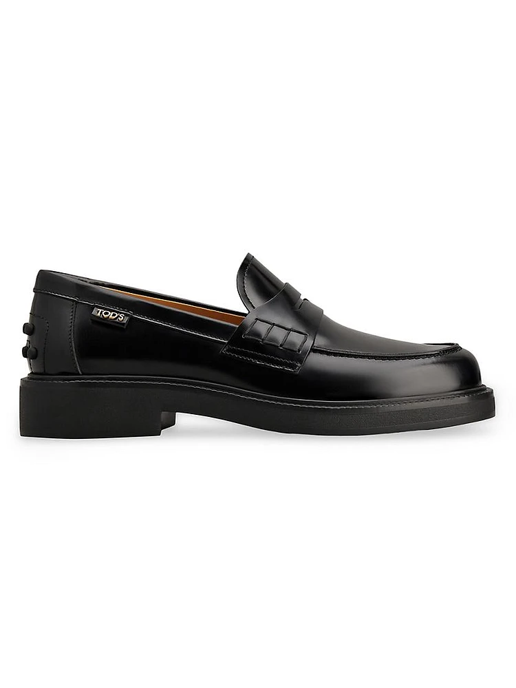 Logo-Detailed Leather Penny Loafers