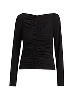 Ruched Long-Sleeve Top