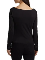 Ruched Long-Sleeve Top