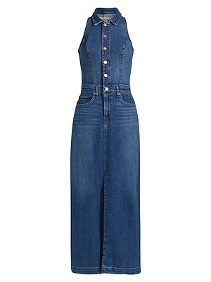 Denim Halter Maxi Dress