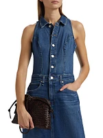 Denim Halter Maxi Dress