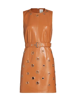 Harriet Faux Leather Minidress