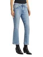 Farrah Mid-Rise Stretch Crop Boot-Cut Jeans