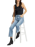 Farrah Mid-Rise Stretch Crop Boot-Cut Jeans