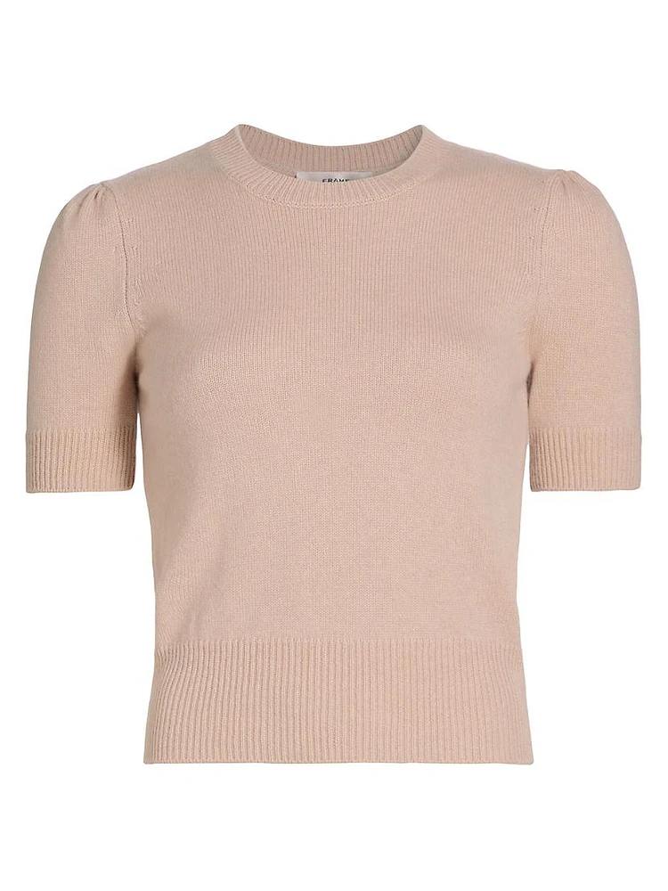 Ruched-Sleeve Cashmere Sweater