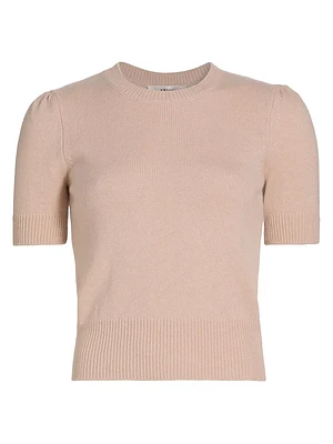 Ruched-Sleeve Cashmere Sweater