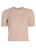 Ruched-Sleeve Cashmere Sweater