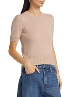 Ruched-Sleeve Cashmere Sweater