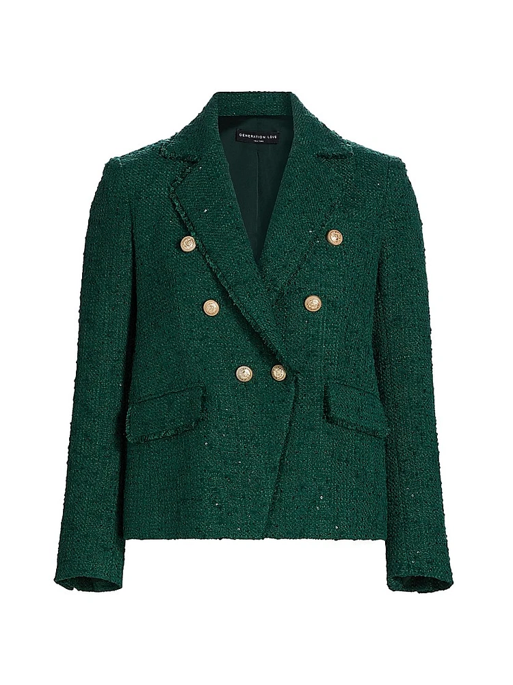 Eliza Tweed Double-Breasted Blazer