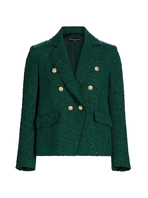 Eliza Tweed Double-Breasted Blazer