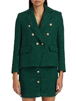 Eliza Tweed Double-Breasted Blazer