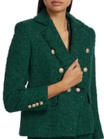 Eliza Tweed Double-Breasted Blazer