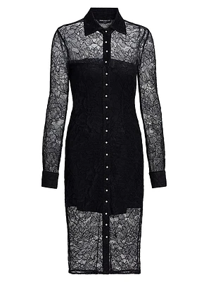 Lorene Lace Button-Front Shirtdress
