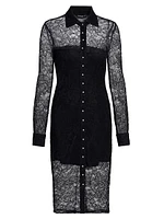 Lorene Lace Button-Front Shirtdress