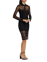 Lorene Lace Button-Front Shirtdress