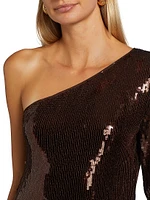 Tracie Sequined One-Shoulder Minidress
