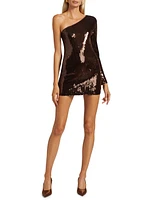 Tracie Sequined One-Shoulder Minidress