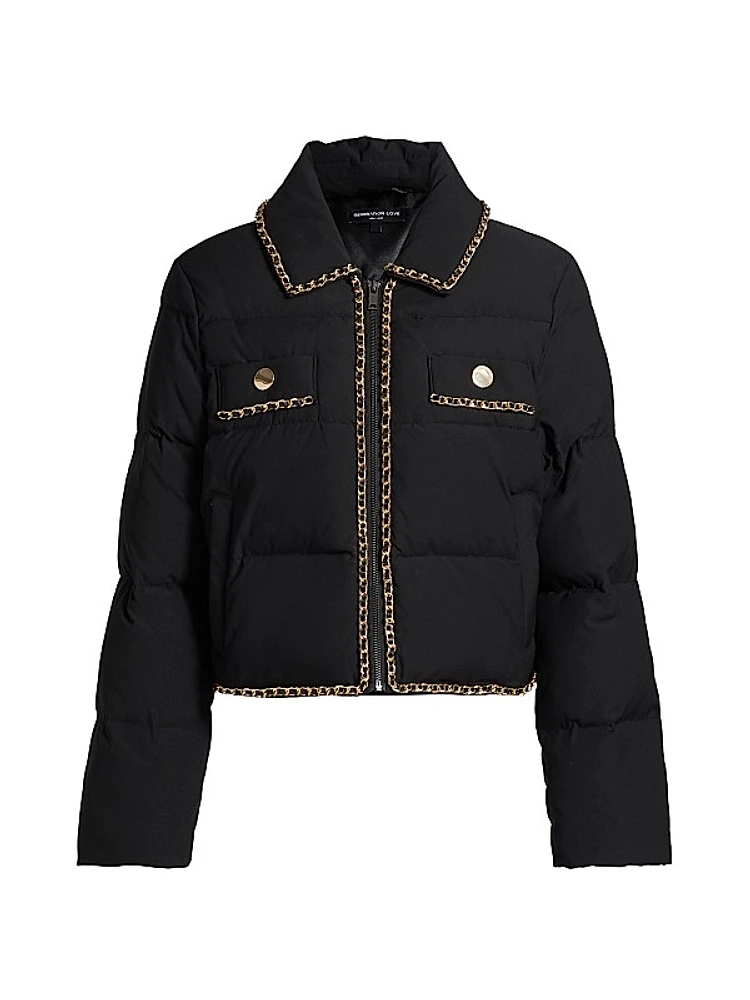 Aniston Chain-Trim Puffer Jacket