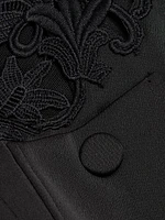 Cortez Lace-Trimmed Satin Crop Jacket