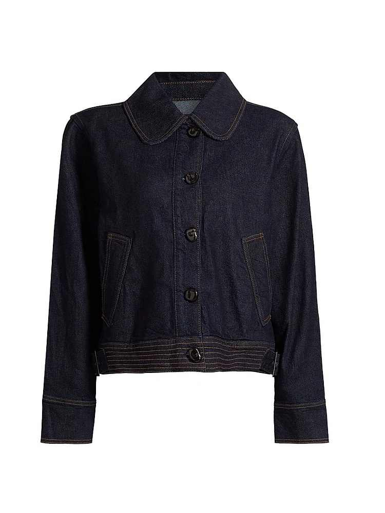 Figueroa Topstitched Denim Jacket