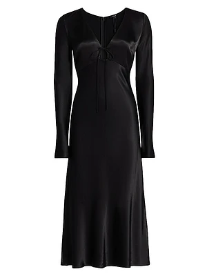 Amanda Satin Crepe Midi-Dress