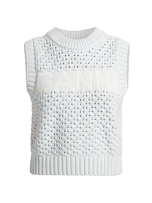 Textured Cotton Pointelle Vest