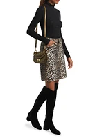 Ribbed Rhinestone Turtleneck Top