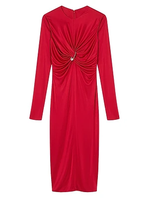 Viscose Liquid Jersey Midi-Dress