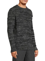 Melange Brushed Cashmere Crewneck Sweater