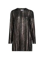 Jenna Metallic Rib-Knit Crewneck Tunic