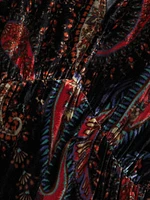 Sezana Paisley Velvet Fringe Dress