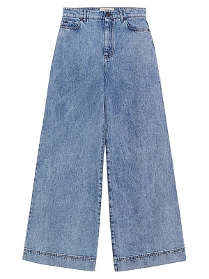 Vega Denim High-Rise Wide-Leg Jeans
