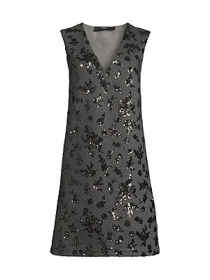 Pesaro Sequined Jersey Sleeveless Minidress