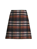 Epoca Plaid Virgin Wool A-Line Miniskirt
