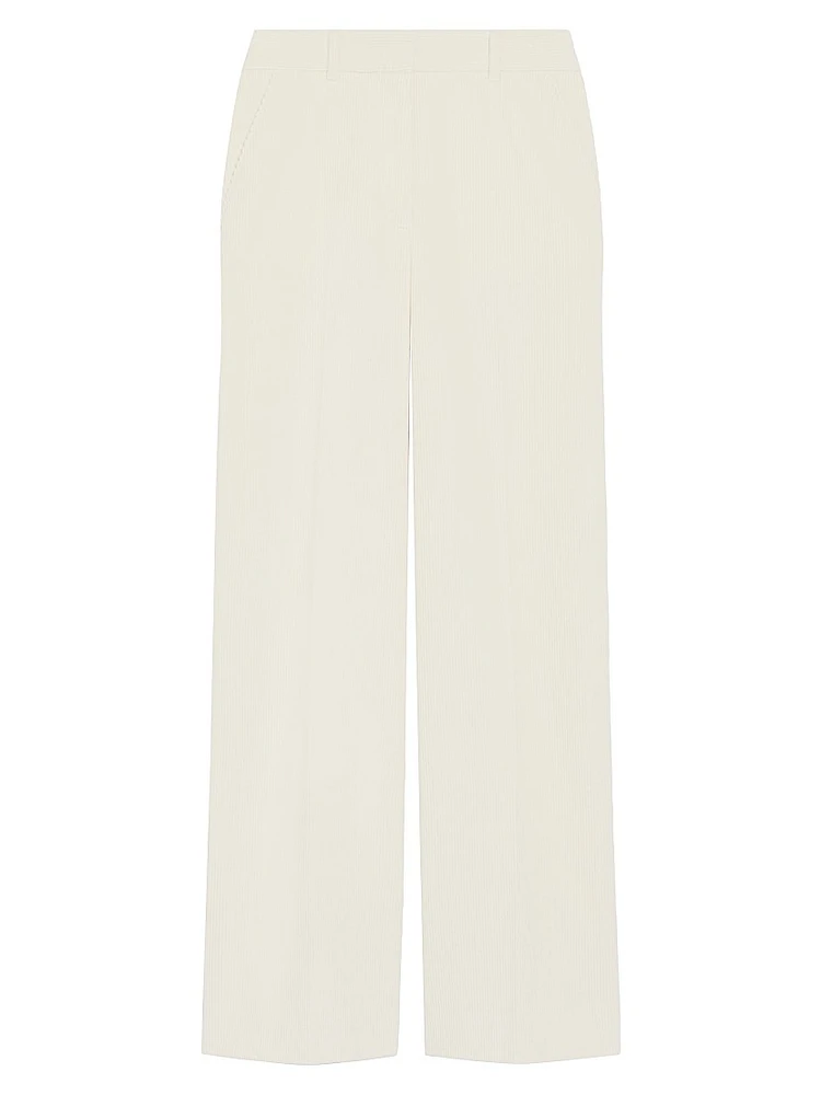 Tania Corduroy High-Rise Straight-Leg Pants