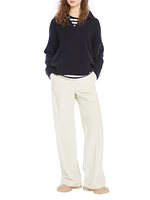 Tania Corduroy High-Rise Straight-Leg Pants