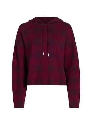 Birdseye Plaid Hooded Sweater