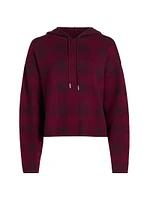 Birdseye Plaid Hooded Sweater