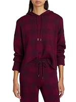 Birdseye Plaid Hooded Sweater