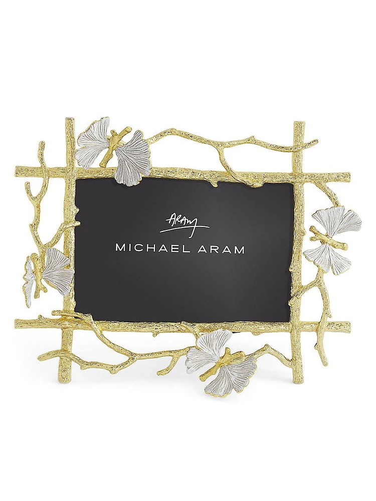 Butterfly Ginkgo Gold Frame