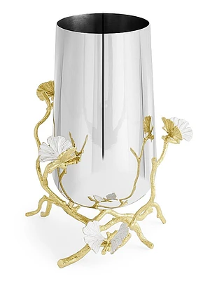 Butterfly Ginkgo Gold Vase