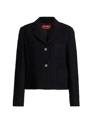 Aureo Boucle-Knit Cropped Single-Breasted Jacket