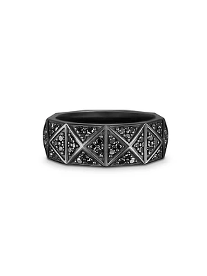 Pyramid Band Ring Black Titanium