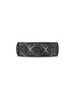 Pyramid Band Ring Black Titanium