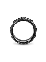 Pyramid Band Ring Black Titanium