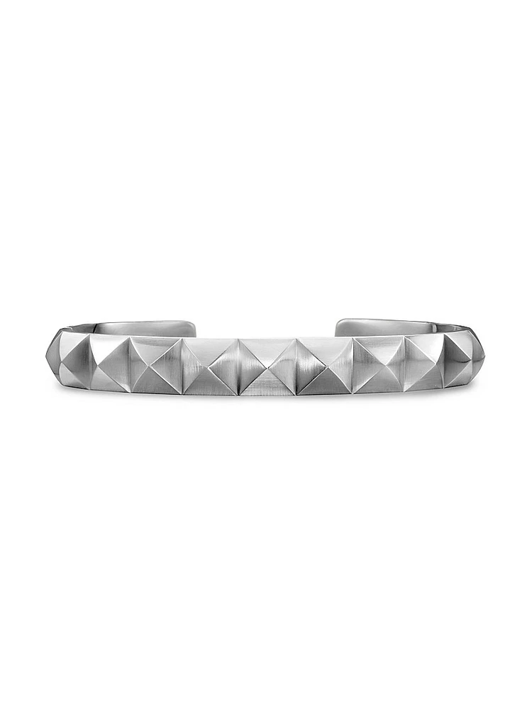 Pyramid Cuff Bracelet Sterling Silver, 9.3MM