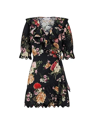 Floral Ruffle Cotton Minidress