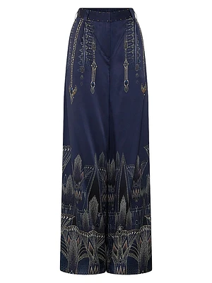 Egypt Silk Wide-Leg Pants