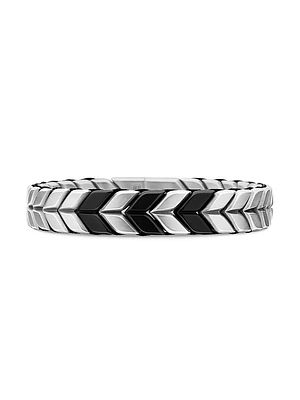 Chevron Woven Bracelet Black Titanium